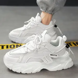 Men's Chunky Sole Sneakers - Lightweight Cushioned Platform Running Shoes for Outdoor Training & Gym Comfort