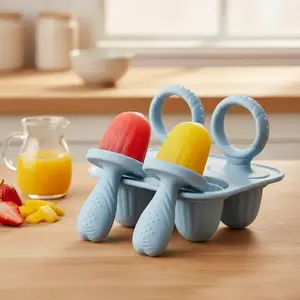 Silicone Ice Pop Molds Popsicle Mold Set of 4, BPA-Free Reusable Baby Ice Cream Maker, Easy Release Non-Toxic Material, Perfect for Kids' Snacks