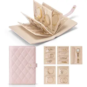 Travel  Case, Organizer Box with Clear Zipper   Pouch Bag, PU Leather  Case, for Women-