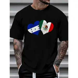 100% Cotton Honduras Mexico Mexican Honduran Flag Heritage T-Shirt Women's Men's Graphic Tee Causal Tops Fashion