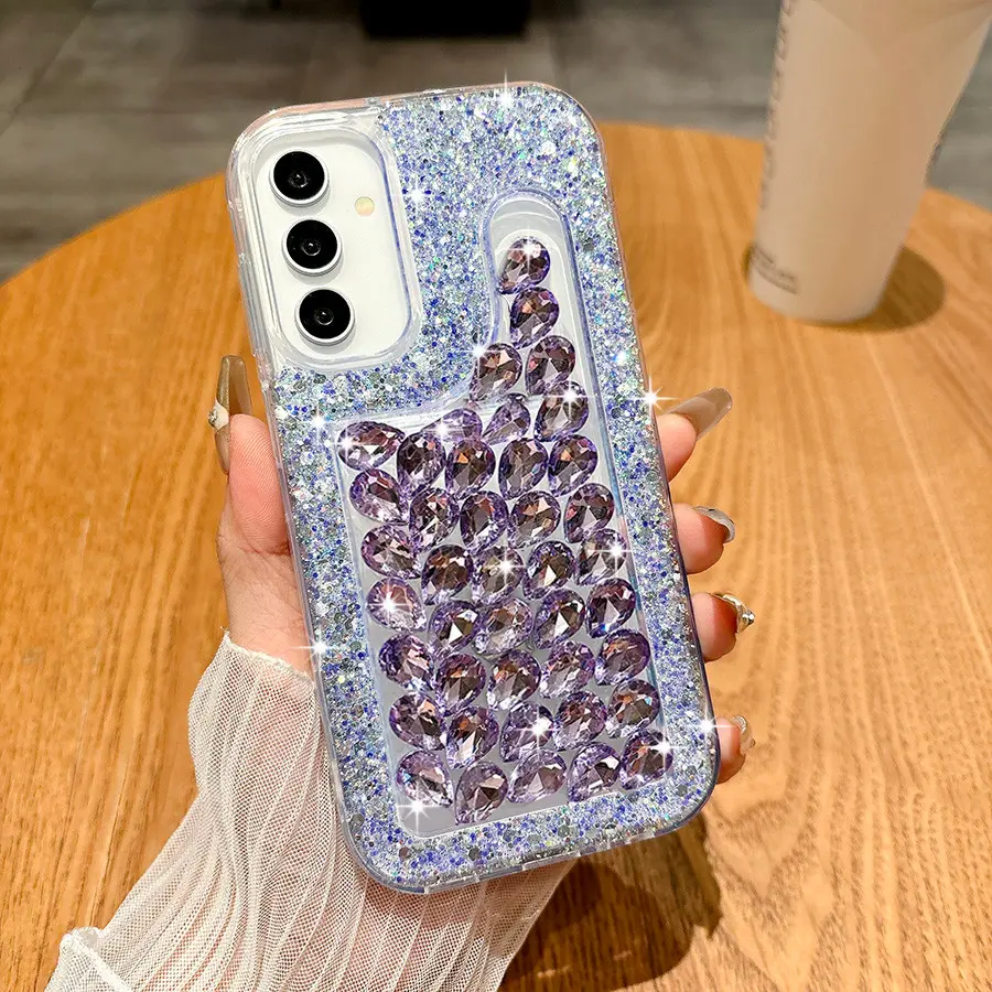 3D Bling Diamond Crystal Glitter Protective Phone Case Casing Protector For Samsung A06 A07 A17 A16 A26 A36 A56 A14 A24 A34 A54 A05 A05s A15 A35 A55 A52s A52 S21 S22 S23 FE S24 Ultra 5G Cover Accessories