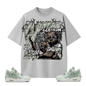 4s Seafoam No Action Vintage T-Shirt Trendy Cotton with Graphic Print Cozy Graphic T-Shirt for Chilly Days