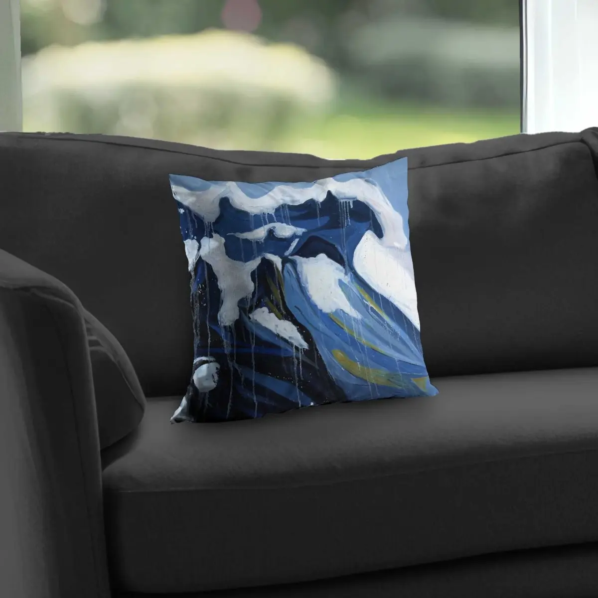 Begin Home Decor C1PC1414L6PSJ7 14 x 14 in. Wave in Motion - Coastal Modern Poly Twill Throw for Decor
