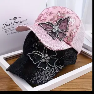 Women’s Baseball hat Mesh Air permeable hat  Butterfly Embroidery Fashion