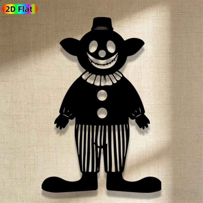 1pc Avant - Garde Clown Metal Wall Art, Avant - Garde Clown Statue Mural, Iron Craft, Perfect for Indoor/Outdoor, Patio, Room Decor, Silhouette Wall Decor, Intricate Craftsmanship, Halloween Decor, Ideal Gift for Trend Seekers