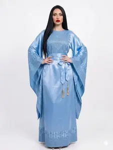 Sarah Thobe - Embroidered Women's Thobe - Ceremonial, Traditional, Arabic Eid Dress - Perfect for Ramadan, Gifts for Her, Eid Elegant Fabric