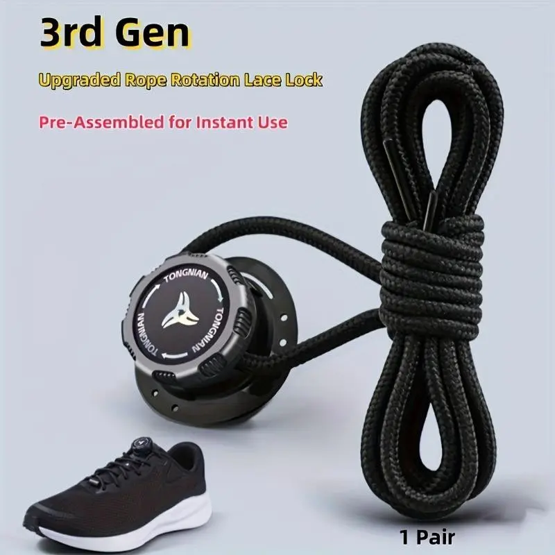 6-Piece Laces-Free Shoe Lock Set, Shoelace Rotating Buckle for Sports & Outdoor Shoes, Unisex Quick-Adjust Fasteners, Pre-Loaded Lazy Helper Gift, Shoelace Locks