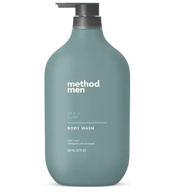 method Men’s Body Wash, Sea + Surf Scent, 28 fl oz | Soothing Formula, Leaves Skin Feeling Soft & Moisturized, Rich Lather, Made Without Parabens