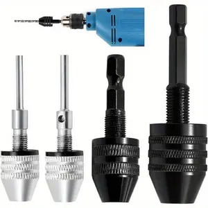 4Pack1/4-1/8-1/16in Hex Shank Keyless Drill Chuck Quick Change Adapter Converter Drill Adapter - Home Improvement.