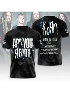 New Korn Band 2026 3D Printed T-shirt for Men and Women Fashionable and Casual Boutique Fan Gift Short Sleeved Outdoor Loose Top