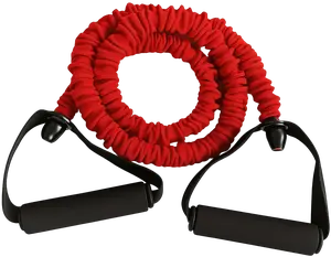 French Fitness Toning Resistance Tube Bands w/Handles - Red (15 lbs) (New)