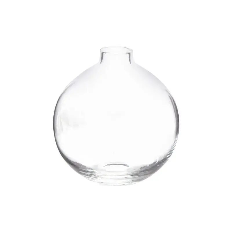 Small Round Belly Clear Glass Floral Bu Bud Vase Home Decor