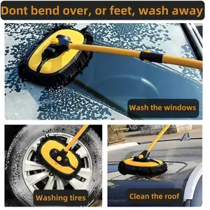 15° Curved Car Cleaning Brush A car cleaning brush with telescopic function, used for cleaning the roofs of camper vans, vans, trucks, boats, and motorhomes. It is a scratch-free cleaning tool, Windshield Cleaning Tool