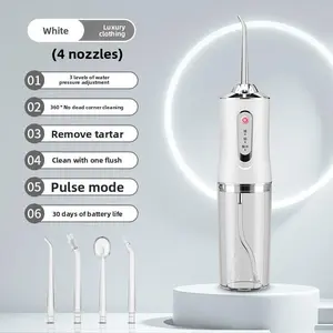 Electric Water Flosser, Portable RechargeableOral lrrigator with 4pcs Multifunctional Nozzlefor Home & Travel, Personal Oral CareAppliance