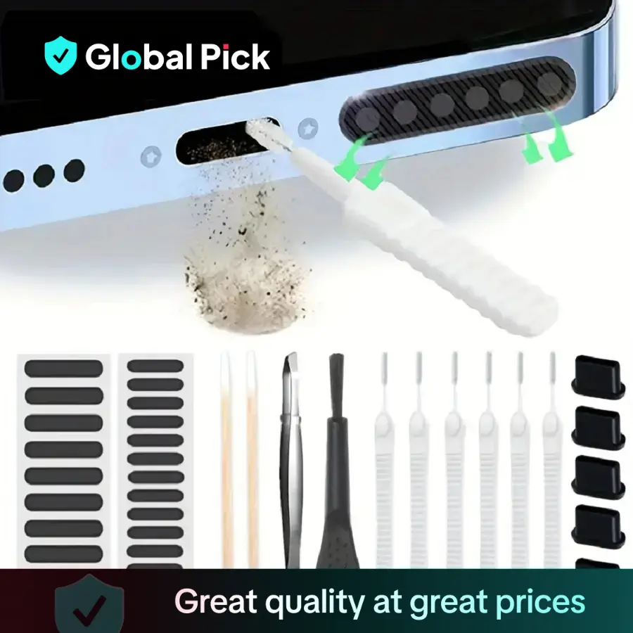 Phone Speaker Port Dust Removal Cleaner Tool Kit Set, Universal Phones Dust Cleaning Brush Set, Compatible with iPhone Samsung Xiaomi