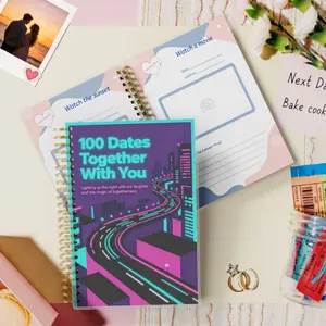 100 Date Ideas Scrapbook - An Interactive A5 Spiral Journal for Couples to Log 100 Unique Adventures, Featuring Photo Slots and Prompts, A Perfect Keepsake for Years to Come
