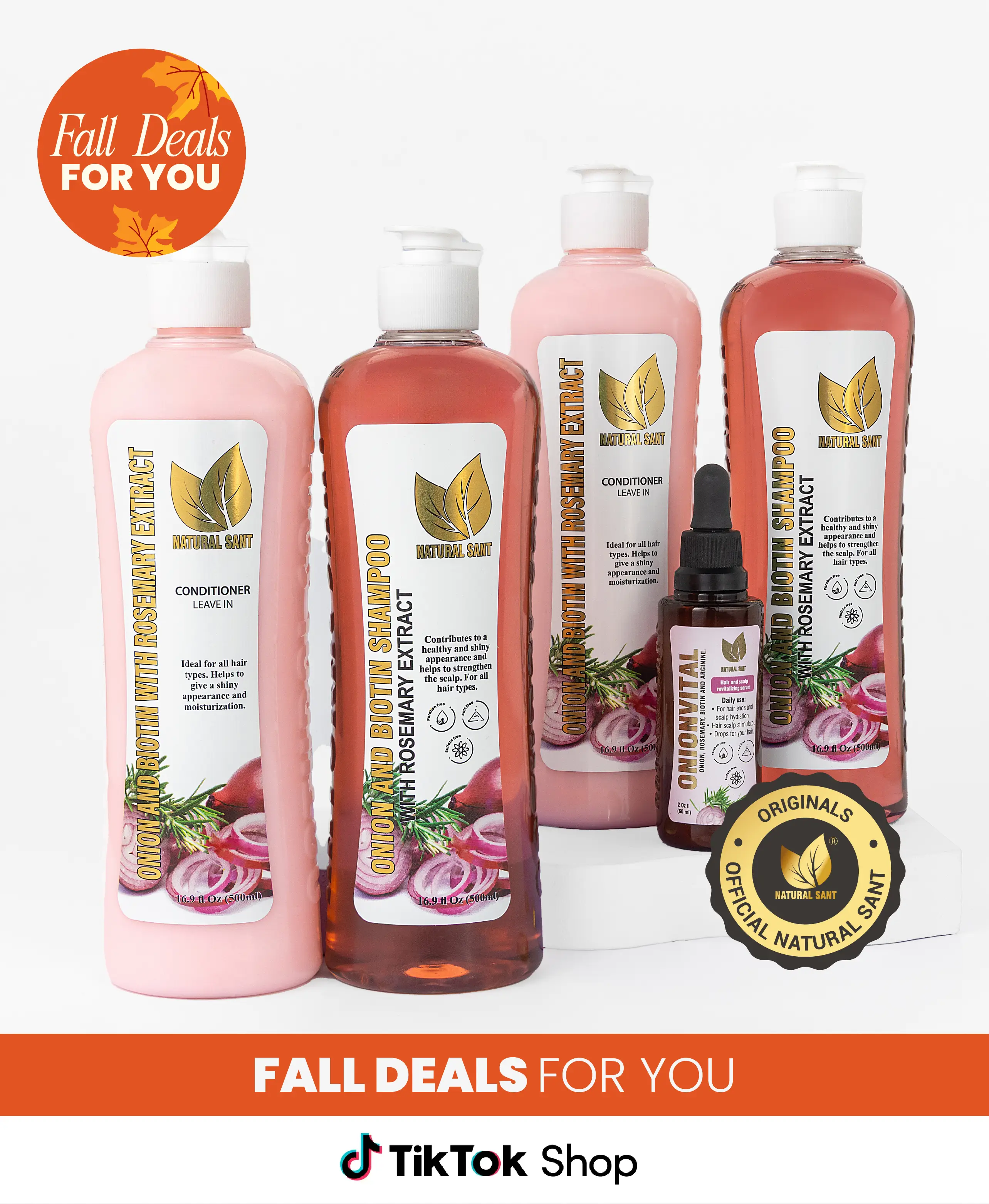 Natural Sant - 2 Onion, Rosemary and Biotin sets + Onionvital Serum KIT