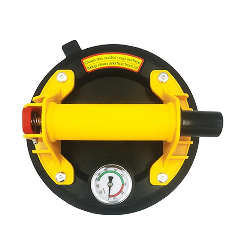 Heavy-Duty Vacuum Suction Cup, 8-Inch Strong Vacuum Suction Cup with Pressure Gauge, Handheld Vacuum Suction Cup for Granite, Tile and Glass