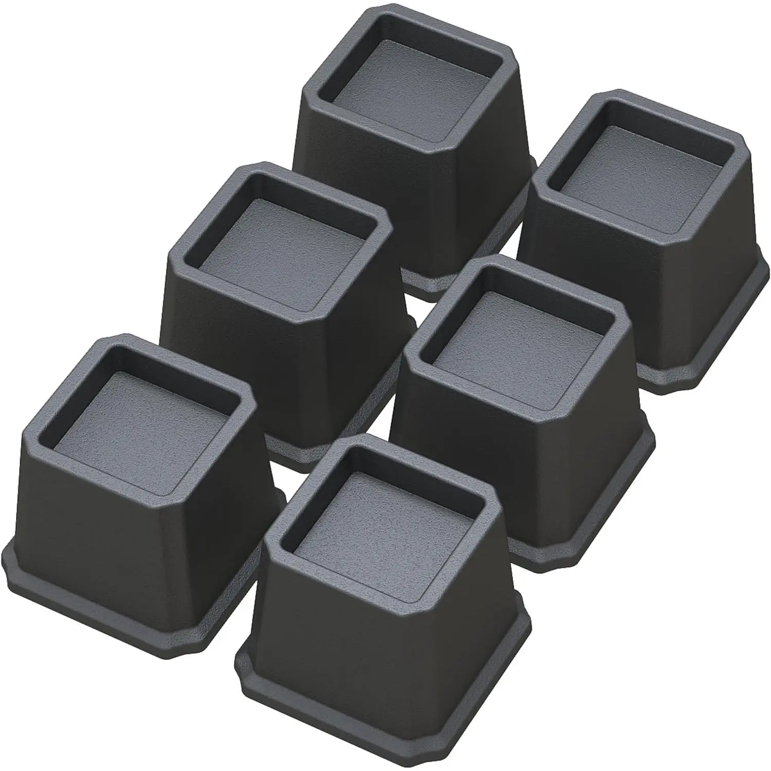 3-Inch Heavy-Duty Bed Risers, 6-Pack Black Furniture Lifts (3,000 lbs Capacity) for Sofas, Tables - Home Supplies Furniture Elevators