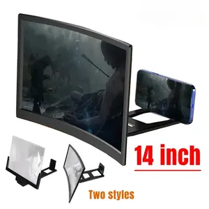 14-in Foldable 3D High-Definition Smartphone Screen Amplifier Mount, Plastic Android Phone Holder Stand with Black Sucker, Mobile Phone Accessory for Landscape TV & Movie Viewing