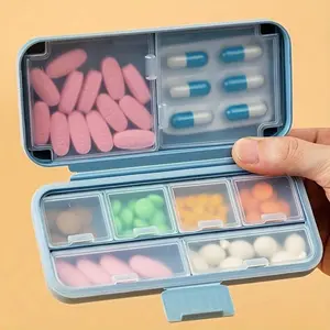 1pc Portable Sealed Pill Storage Box, Compartment Portable Mini Pill Box, Travel Pill Case, Medicine Container