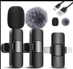 Wireless Lavalier Microphone Set for Professional Audio Recording and Streaming with Built-in Noise Reduction Long Battery Life and Wireless Design