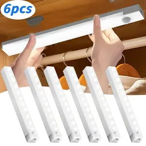 Smart Motion Sensor Night Light Set, USB Rechargeable Under-Cabinet LED Lamp, Magnetic Wall Mount, Wireless Closet Light for Room Kitchen Stairs Hallway