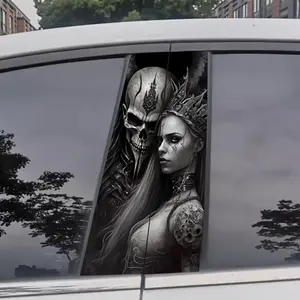 Skull & Angel Pattern Car Sticker, Car Decals, Self Adhesive Car Sticker, Universal Car Exterior Decoration Accessories for Car B-pillar & Door, Decal For Cars