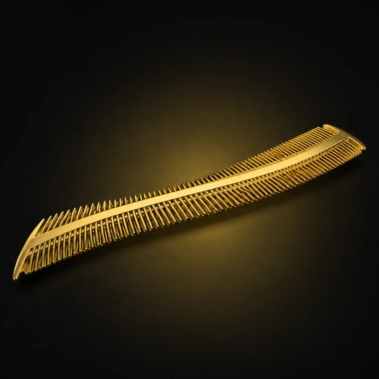 Gold Curved Wave Comb