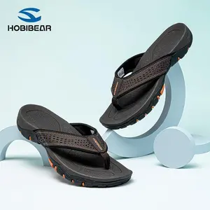 HOBIBEAR Men's Arch Support Flip Flops, Casual Sandals for Home, Beach & Outdoor Use