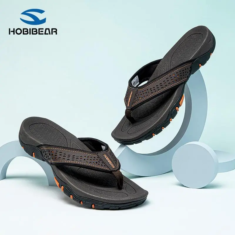 HOBIBEAR Men's Arch Support Flip Flops - Sports Footwear Shoe for Home, Beach Use,back to school,back to school haul
