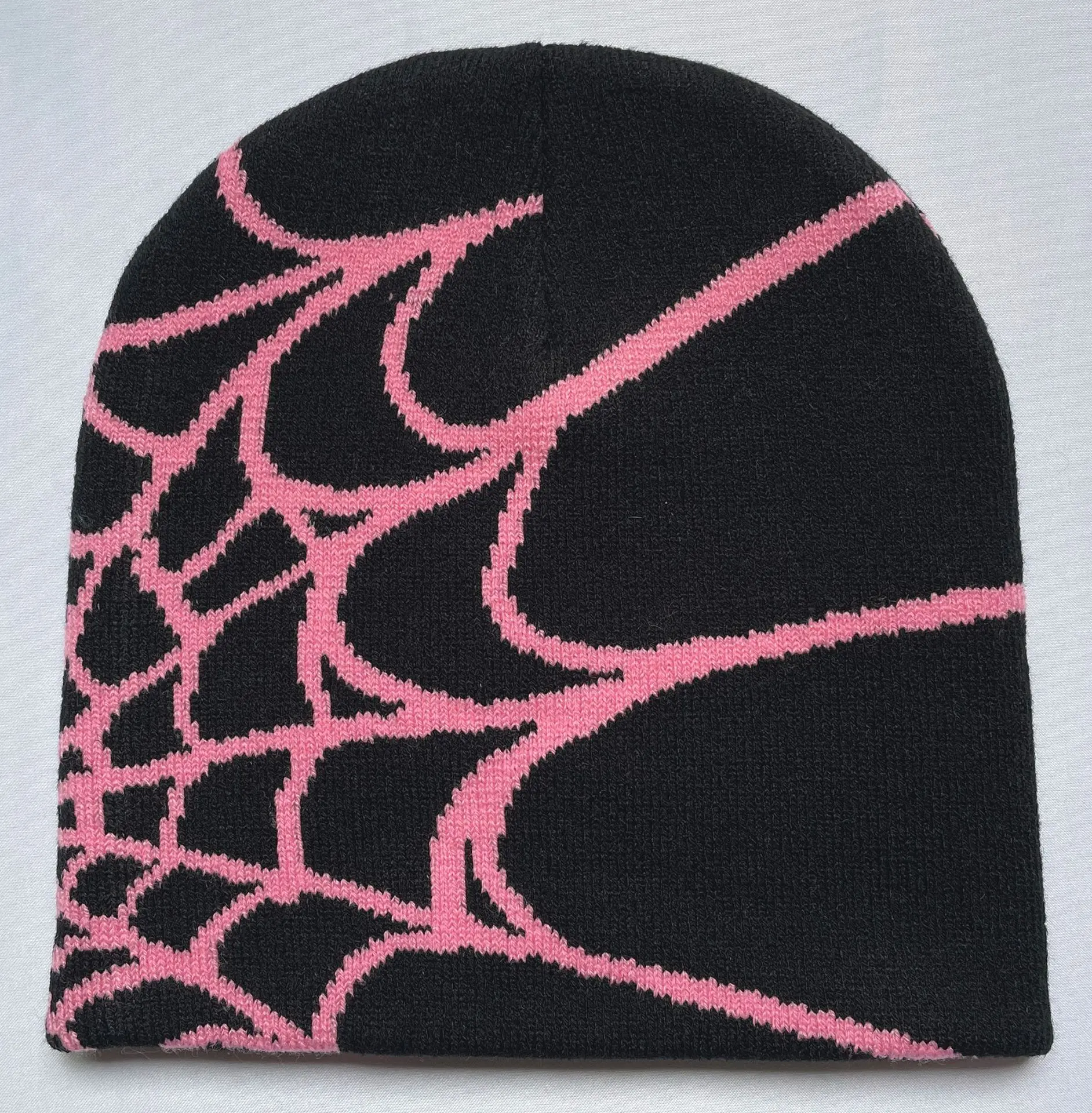 Unisex TikTok Viral Y2K Spider Web Skull Cap Beanie - Graphic