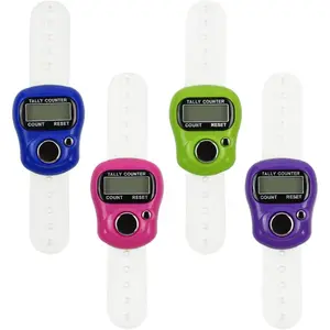4 PCS 5 Digit LCD Electronic Digital Finger Counter Resettable Hand Tally for Golf Goods Counting Lap and Knitting