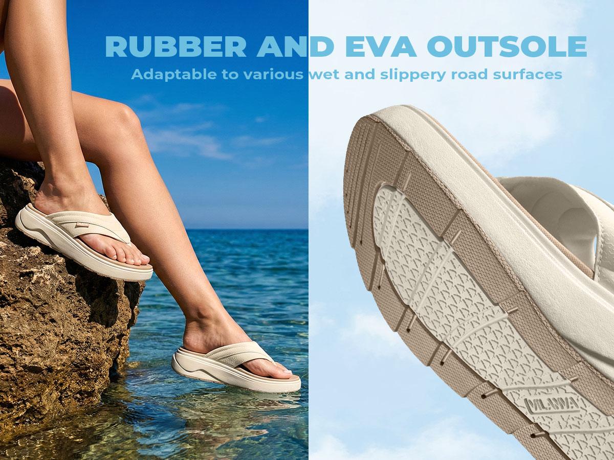 Women's Platform Flip Flops with Arch Support for Plantar Fasciitis Relief Cushioned Walking Sandals Lightweight Non-Slip Shoes for 2026 Summer Outfits