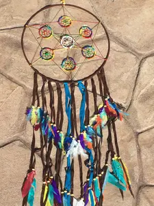 12" x 24" Chakra Dreamcatcher,Crochet Web,Large Dream Catcher,Legend, Native, Hand Wrapped,Dreamcatcher