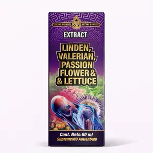 Linden, Valerian, Passion Flower & Lettuce Extract – 60ml Liquid Herbal Supplement for Relaxation, Calm & Sleep Support