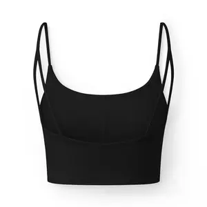 Women's Luxe Love + Logic Brain-Heart Logo Nylon Spaghetti Strap Cropped Bra Top, Matching Underwear Option