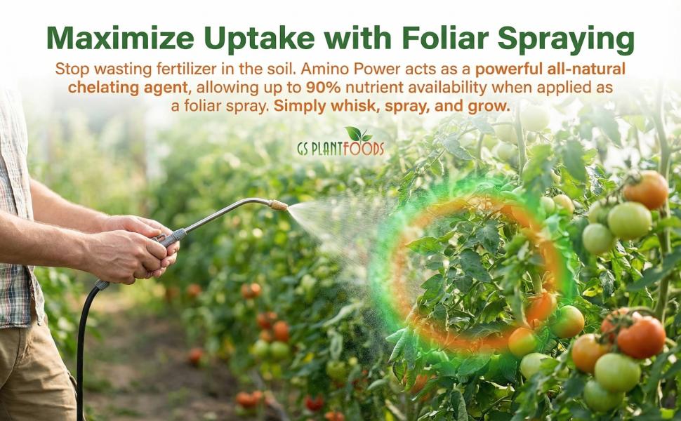 14-0-0 Amino Power Powder by GS Plant Foods | Plant-Based Organic Nitrogen Fertilizer with 18 Amino Acids for Faster Growth, Greener Leaves & Stronger Roots | Gardens, Turf & Hydroponics