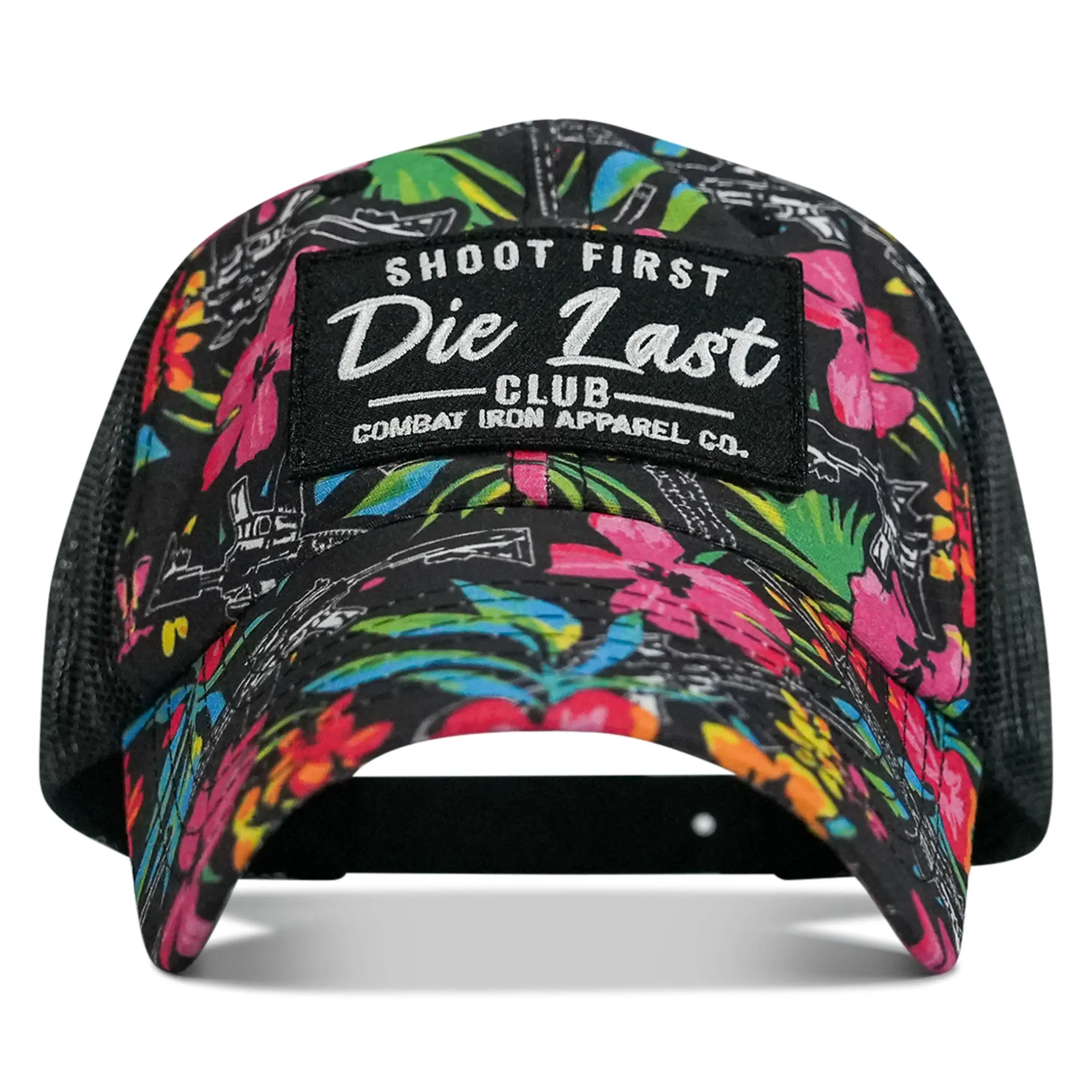 COMBAT IRON Breathable Army Style Athletic Snapback Hat, Tactical Ripstop Mesh Hat with "Shoot First. Die Last." Club Patch, Adults' Fashion Clothes Accessory