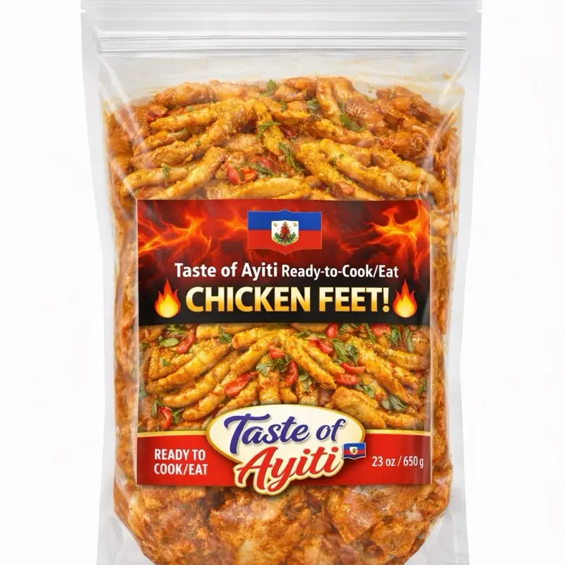 Haitian Chicken Feet (Pye Poul)  Ready to Cook/Authentic Flavor Traditional Marinated Food Marinated Meat