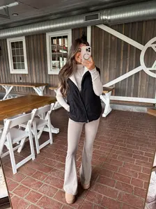 Sherpa lined Puffer vest- Black