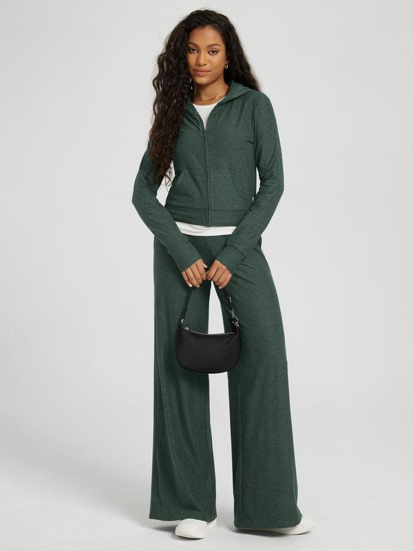 ODODOS Women's Extra Wide Leg Pants - Ultra Soft odSTRATUM Tech Casual Relaxed Lounge Pants with Pockets - 29" Inseam