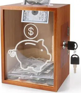 Discover the Ultimate Savings Solution: The Stylish Large Clear Piggy Bank - Perfect for All Ages in Brown