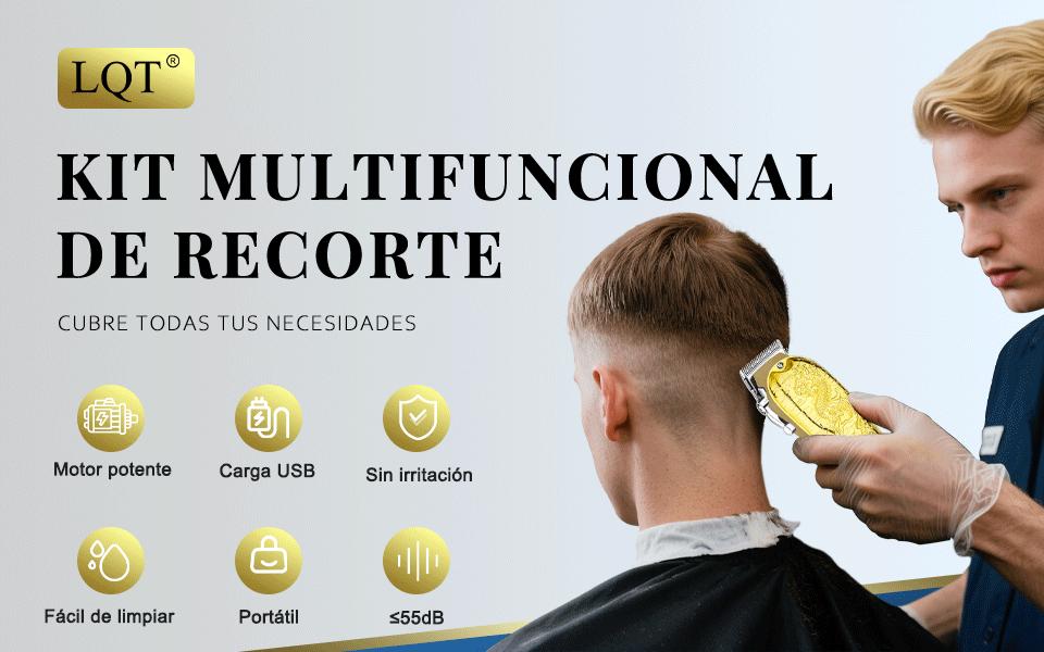 LQT 3-in-1 Cordless Professional Grooming Kit for Men, Rechargeable Hair Clipper Set with Precision Clip Tool, Detail Trimmer, Electric Shaver and Power Display for Home Use Dual-Head Removal