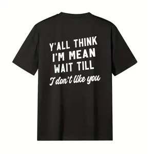 funny men's cotton T-shirt casual sporty short sleeve crew neck with humorous geometric print polyester machine washable for summer outings beach activities
