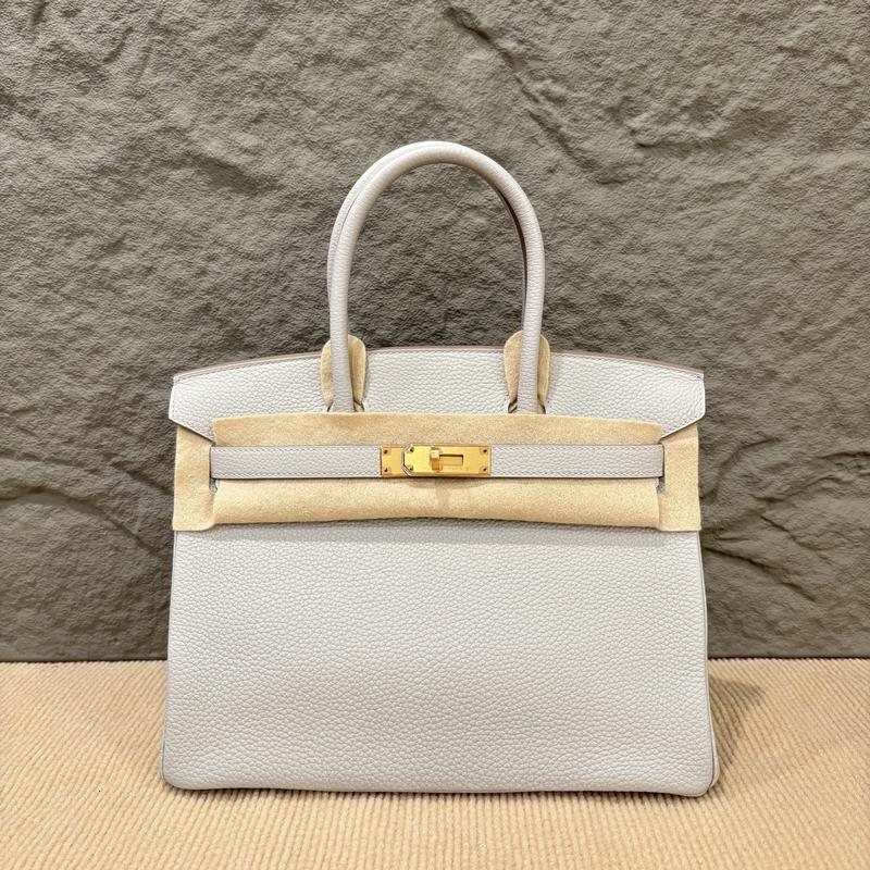 Pre-owned HERMÈS Leather tote bags Hermes Birkin 30 Togo 80 Pearl Grey (zbbb0918a9)