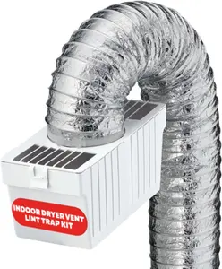 Dryer Lint  Kit, Indoor Venting with Supurr-Flex Flexible Metallic Duct, Includes Clamps (LTF)
