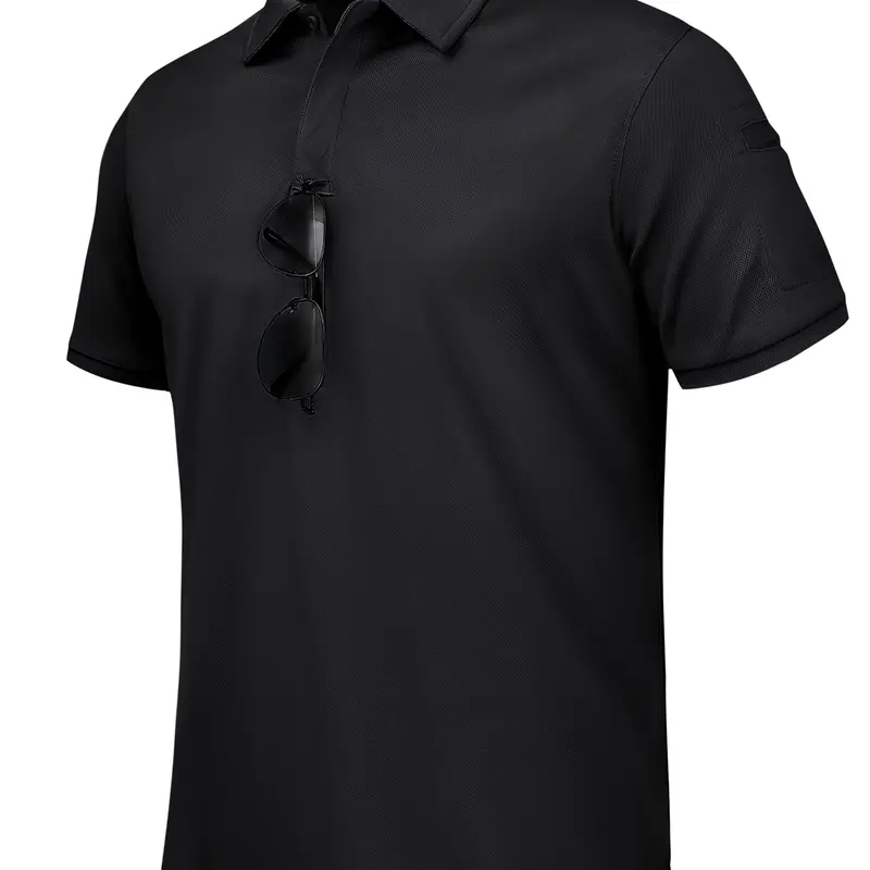 Alimens&Gentle Men's Textured Birdseye Short Sleeve Polo Shirt Moisture Wicking Golf Polo Athletic Collared Shirt Tops
