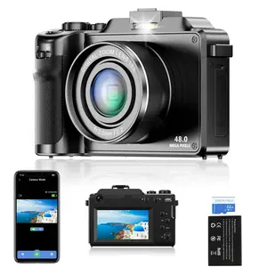 4K 48mp Digital Camera, 18x Zoom Dual Lens Travel Camera with 32GB TF Card, 3 Inch Auto Focus Compact Camera for Teens Beginners Students