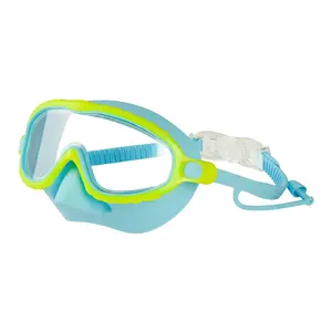 Kids Diving Goggles, 15.5x8cm Snorkeling with Nose Cover, Anti Fog Waterproof Swim Glasses Gear for Swimming, Beach, Boys, Girls,